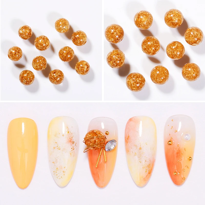 10 шт./пакет смешанных размеров Золотые Фольга бусины украшения со стразами для