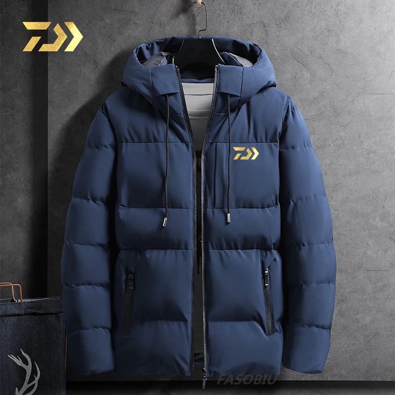 

Мужская бархатная одежда Daiwa для рыбалки, утепленная куртка на молнии для улицы и походов, теплая зимняя одежда для альпинизма