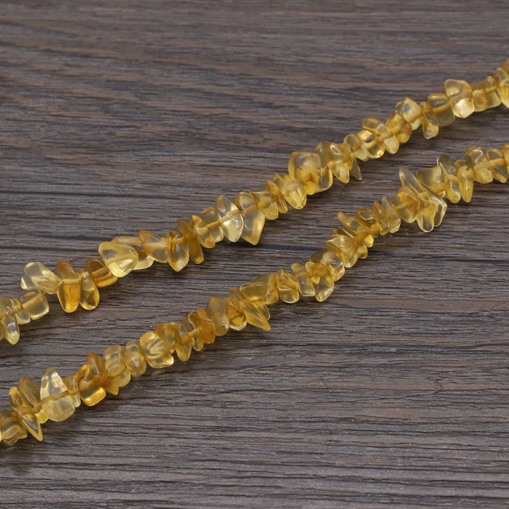 

New Natural Semi-precious Stone Crushed Citrine Stone Beads Loose Beads for Jewelry Making Necklace Bracelet 5-8mm Length 40 Cm