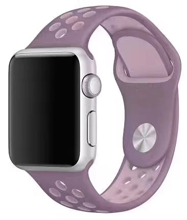 Ремешок для apple watch 42 мм 38 мм 40 мм 44 мм резиновый спортивный ремешок для iwatch 4 3 2 1 серия 5 - Цвет ремешка: purple fog