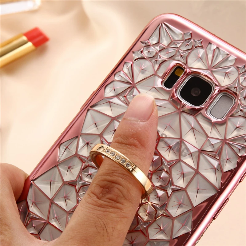 Роскошный 3D чехол для телефона с бриллиантовым кольцом Samsung Galaxy Note 10 9 8 S7 Edge S20 Ultra
