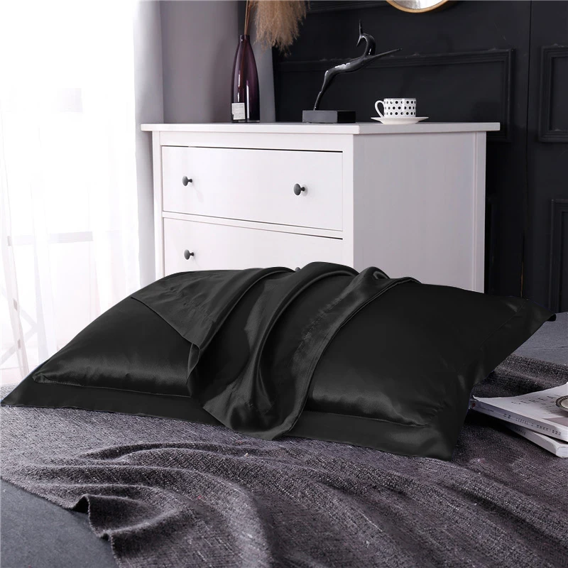 Оптовая продажа Роскошных атласных европейских черных наволочек на подушку для