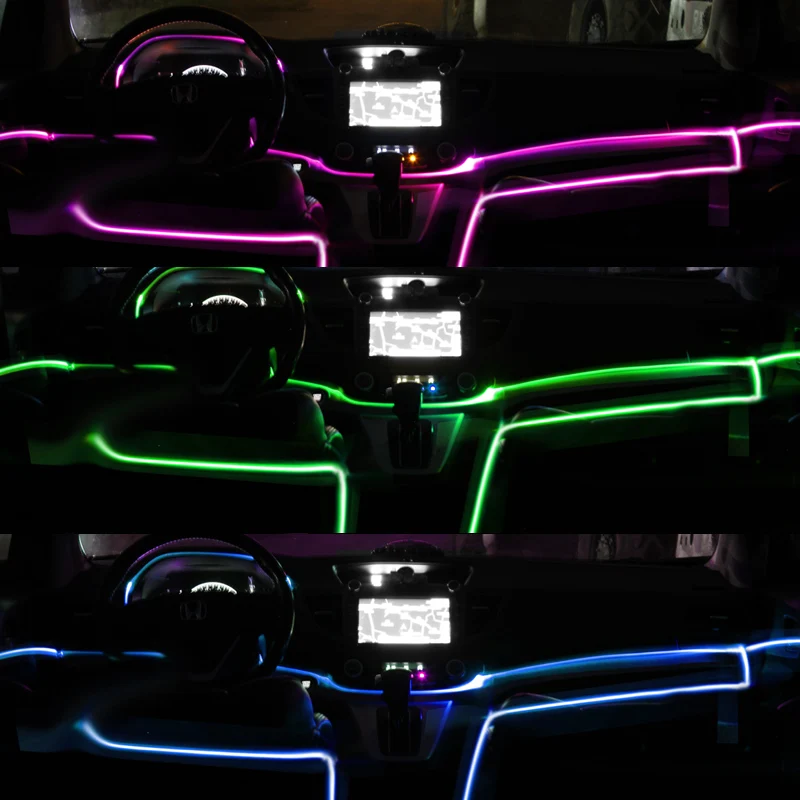 

Car Ambient Flexible Foot Lamp Car Atmosphere Lights Led Strip RGB Color Multiple Modes Automotive Interior Decorative Lights