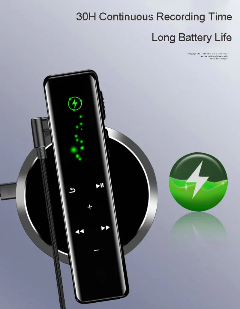 Цифровой диктофон с голосовой активировкой, Аудиозапись, диктофон, MP3, OLED дисплей, сенсорный экран, шумоподавление, звуковое устройство, плеер