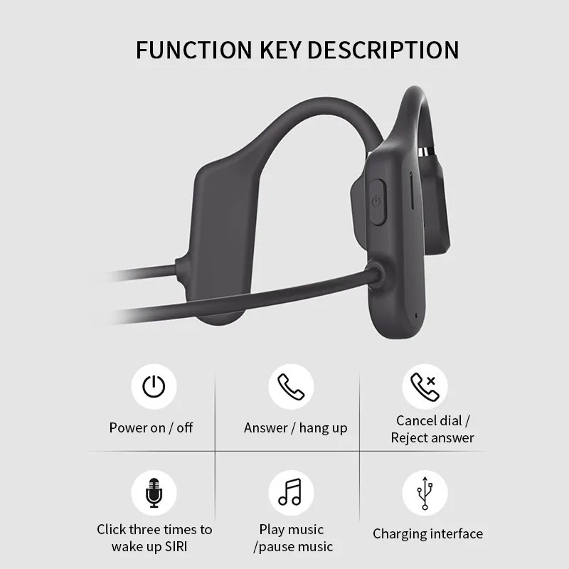 

Wireless Bluetooth 5.0 Earphones Air Conduction Headphones Sport Not In-Ear Headset Waterproof Headphones Headset Protect Ears