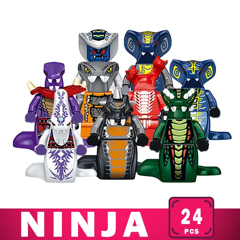 Ninjagoo блоки 24 в 1 призрак злой ниндзя питор Chop'rai Mezmo змеиная армейская модель