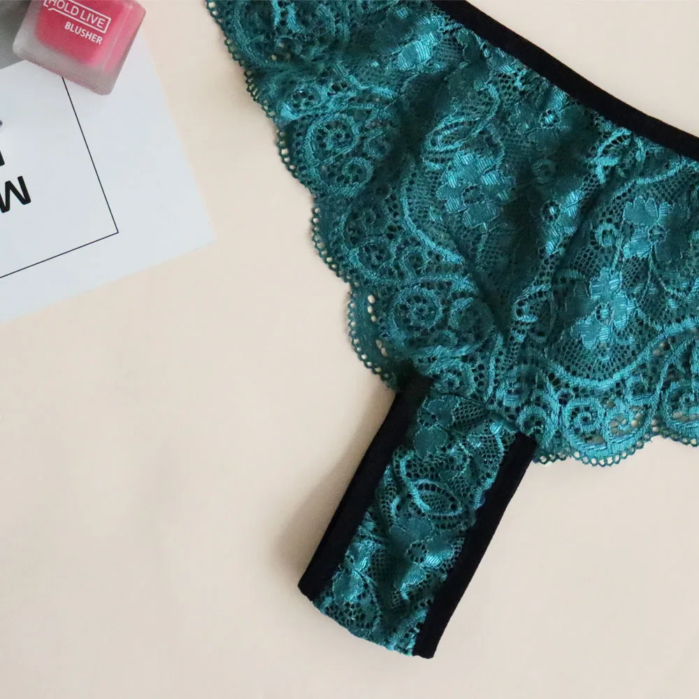 

New Perspective Sexy Lace Sexy Translucent Women's Underwear Bikini Underwear Set Bow Decoration Two-pieces Suit