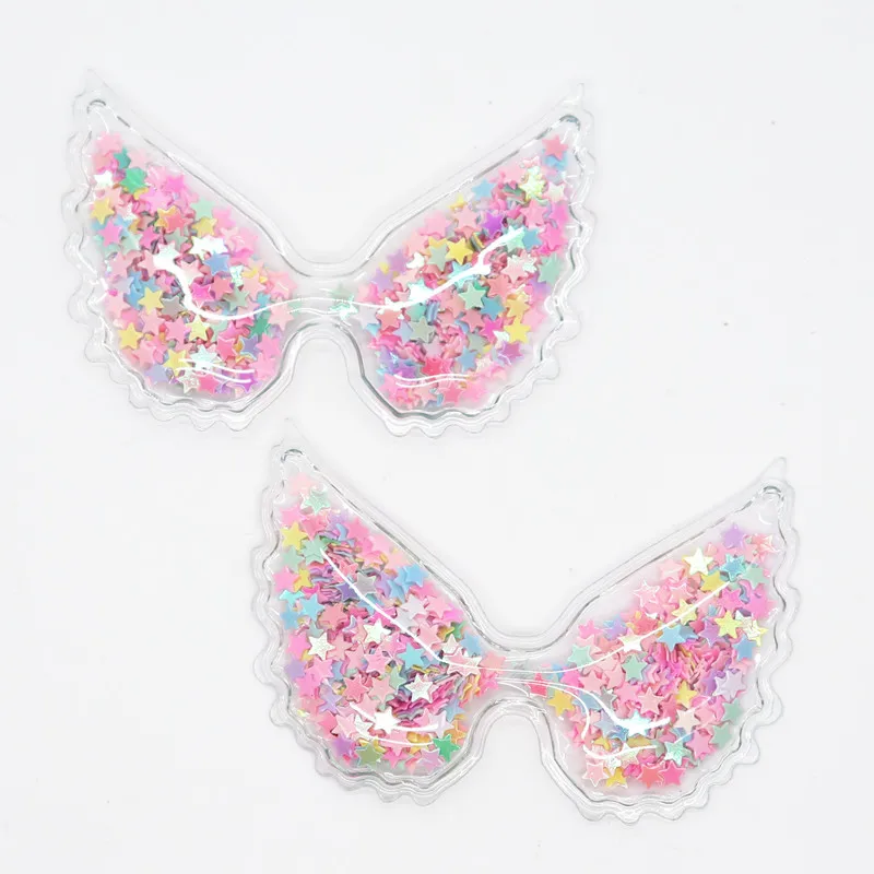 12 шт. прозрачный пластиковый пакет с красочными блестками в виде крыльев для