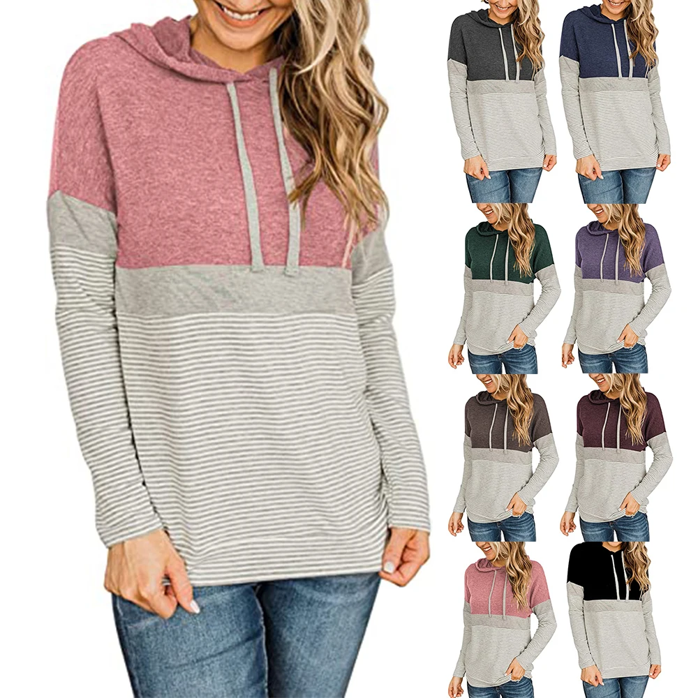 

Knitted Casual Women Tshirt Long Sleeve Ladies Blouses Pullover Tops Hoodie Spring/Autumn Hooded Hooded Casual Hood Tops