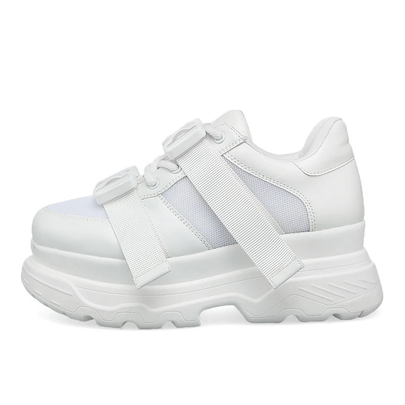 

Women's Platform Chunky Sneakers 2021 Fashion Mesh Buckle female Thick Bottom Shoes Woman's Vulcanize Sports Casual Shoes Ladies