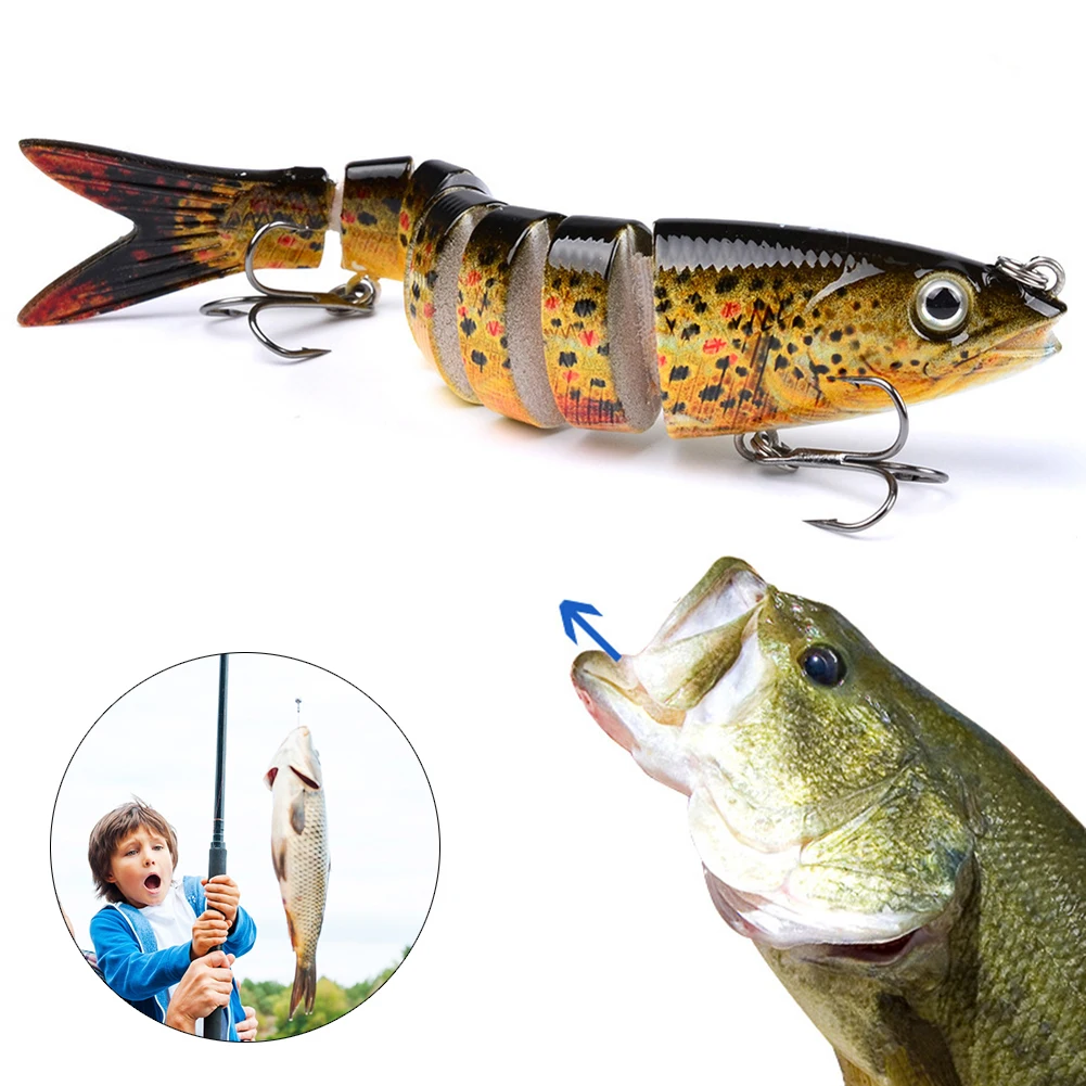 

13,28 см, 12-цветная многосекционная пластиковая искусственная бионическая искусственная приманка для рыбной ловли, новинка