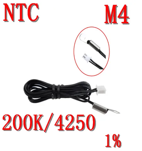 M4 винт ушной NTC Температурный датчик 200K/4250 NTC термистор 200K значение B 4250 1% датчик измерения температуры NTC200K/4250