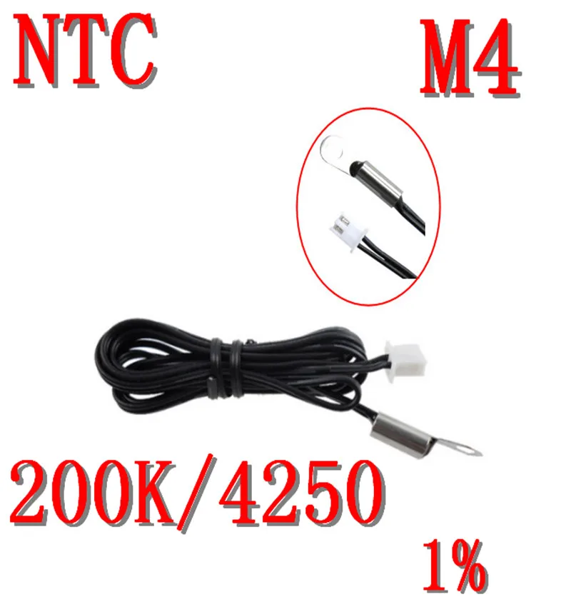 M4 винт уха NTC датчик температуры 200K/4250 термистор 200K B значение 4250 1% Зонд Измерение