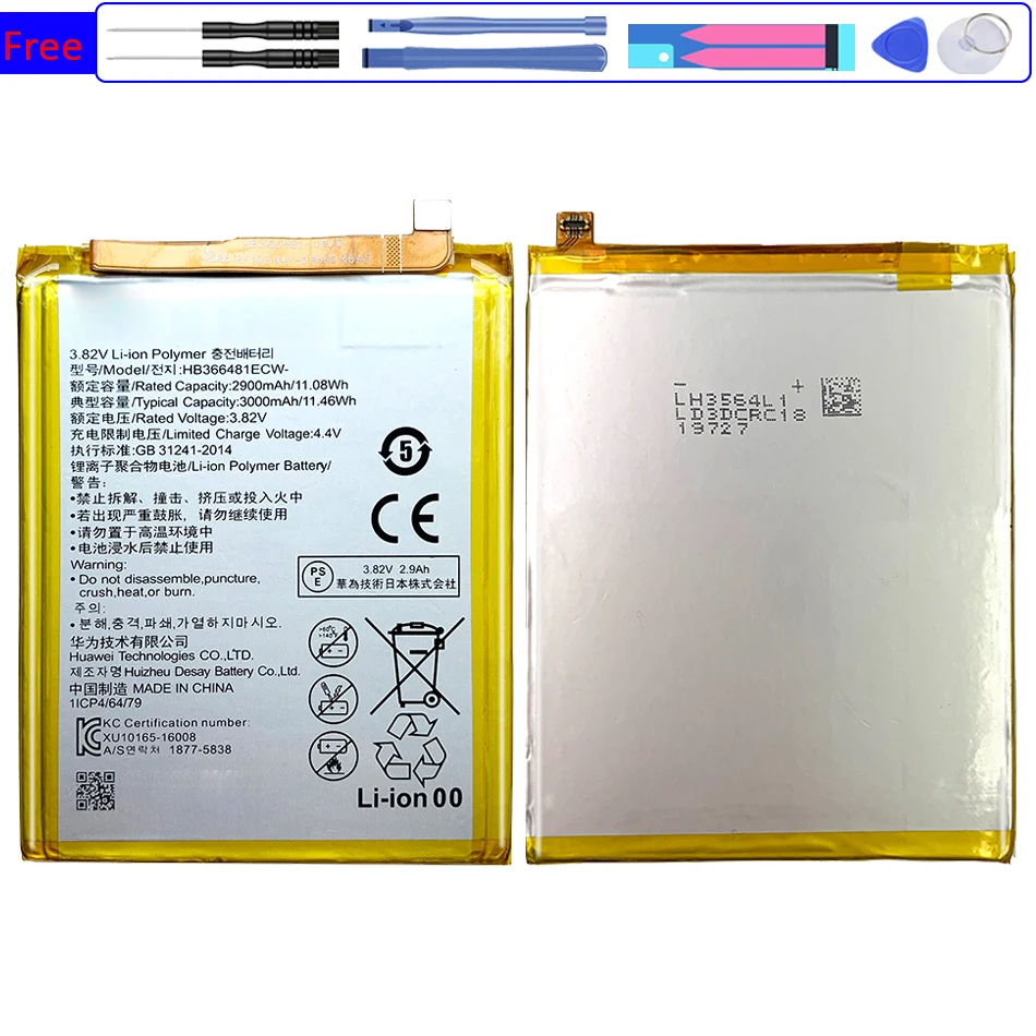 

HB366481ECW Battery For Huawei Ascend P9/P9 Lite/P8 Lite 2017/ P20 Lite/ P10 Lite/Honor 8/honor8 Lite/ Honor 5C/G9/Y6 II