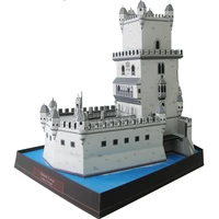 portugal belem tower diy 3d paper model building kit cardboard art crafts child educational puzzle toys