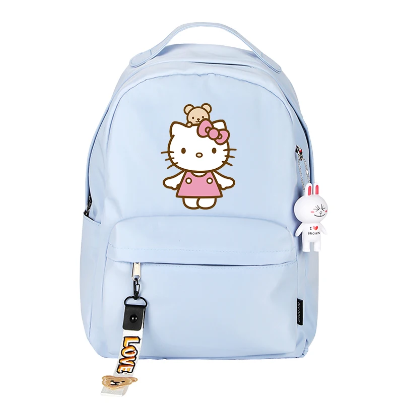 Модный женский рюкзак с аниме Hello Kitty школьные сумки для девочек-подростков милый