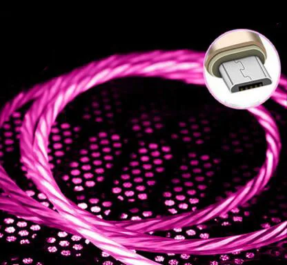 For Micro Red Автомобильный светодиодный usb-кабель usb type C для быстрой зарядки и передачи данных, зарядное устройство для KIA Rio Ceed Sportage Mazda 3 6 Cx-5 peugeot 206 307 308 207 - Цвет: For Micro Red