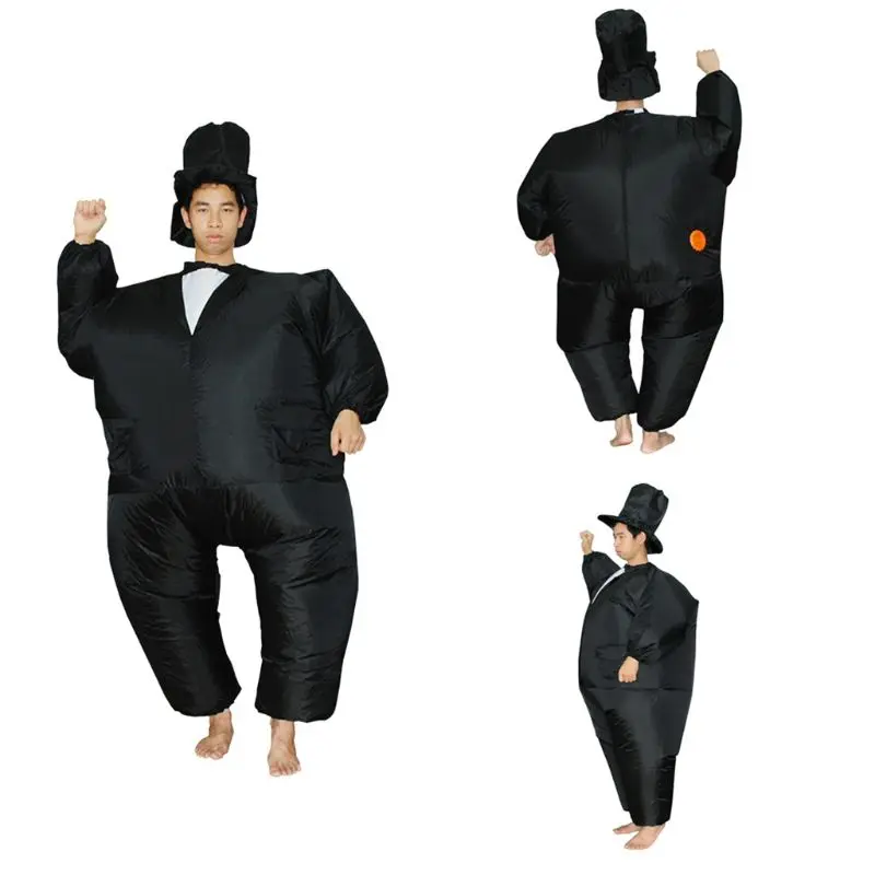 Костюм для взрослых полных мужчин черный деловой костюм надувной Забавный
