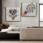 Красочные граффити искусство бабочка холст настенные картины Искусство плакаты печатные настенные картины для гостиной дома настенные картины