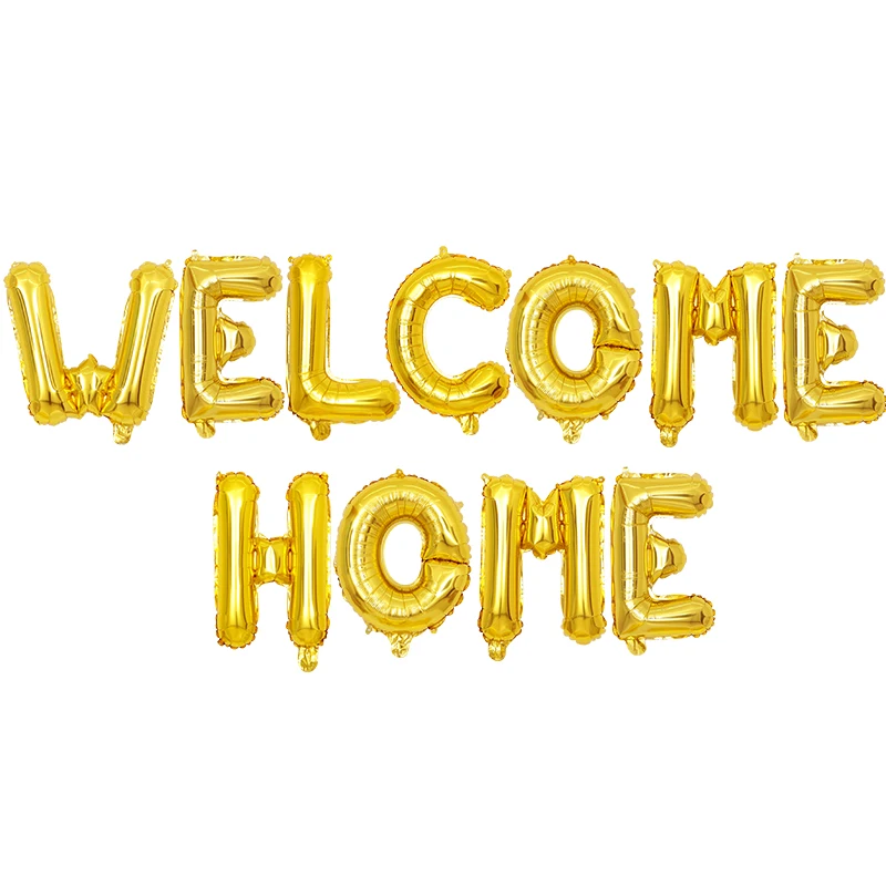 

1set 16inch Rose Gold Welcome Home Letter Foil Balloons Welcome Back to Home Event Party supplies Inflatable Air globals Decor