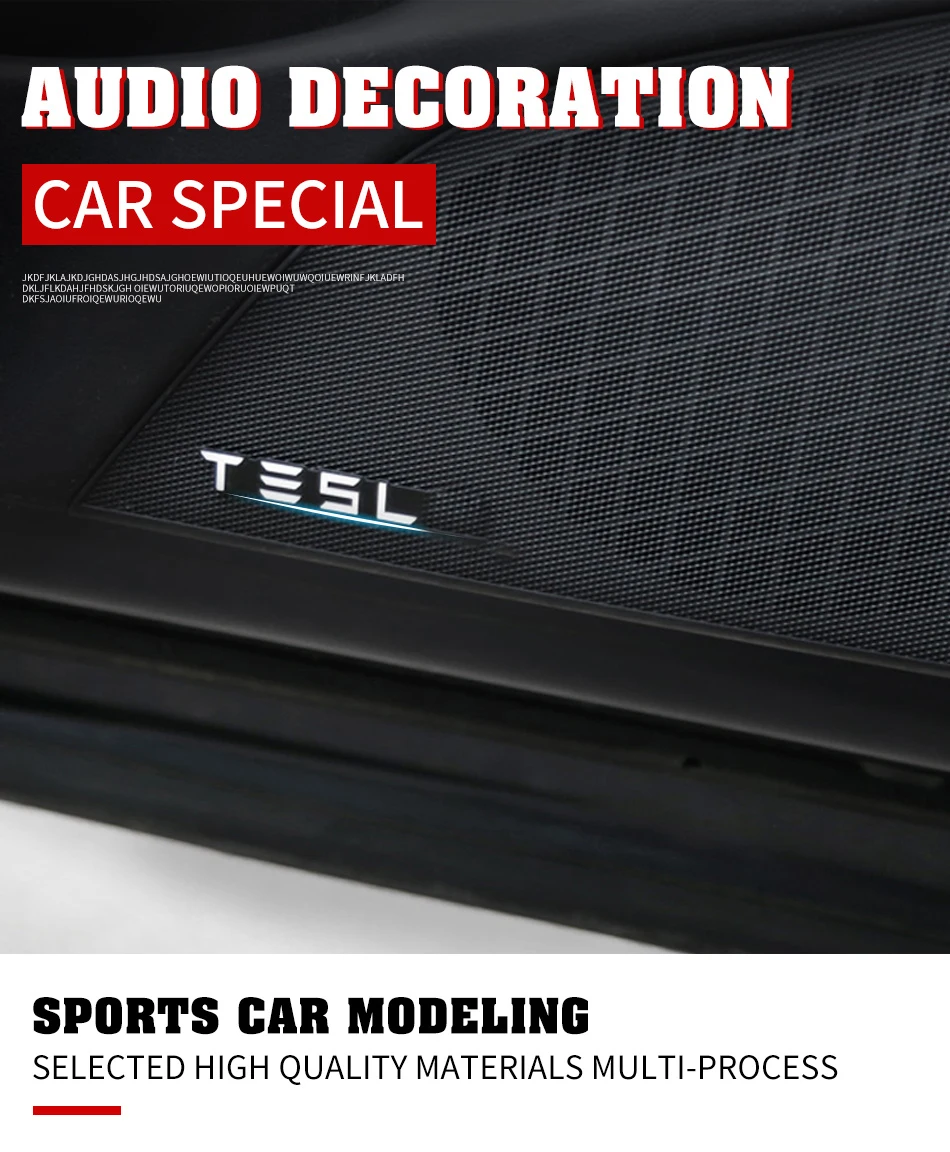 Модификация для Tesla модель 3 4 шт. алюминиевый сплав аудио декоративные наклейки модифицированные аксессуары украшения