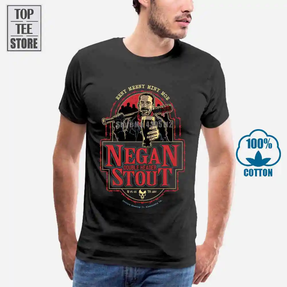 Футболка с принтом Negan Stout забавное пиво пяти лусиль Ходячие мертвецы футболка C06 |