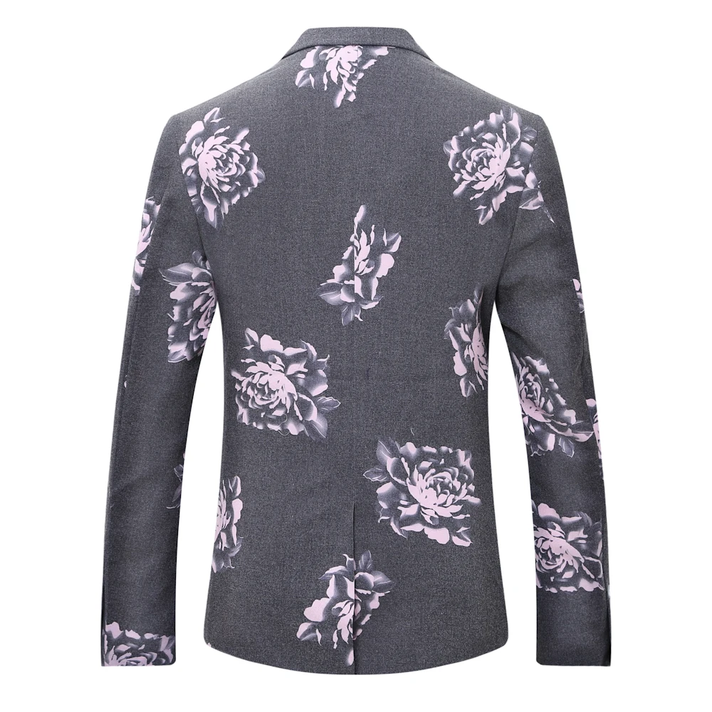 Пион большой розового цвета мужской 2 шт. пиджак и брюки | Мужская одежда