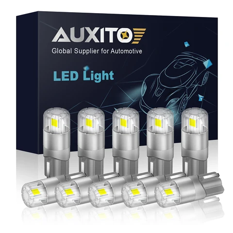 Светодиодсветильник лампы AUXITO Canbus T10 W5W, 10 шт., лампы для освесветильник салона автомобиля, парковки, номерного знака, 3030SMD 196 168