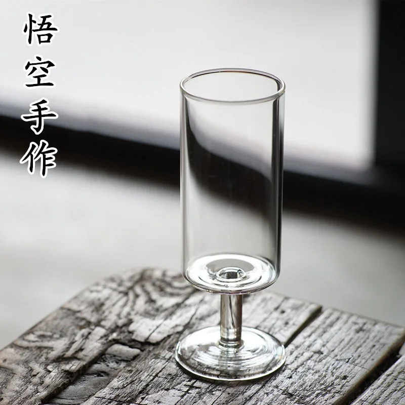 

4pcs Japanese handmade ins wind heat-resistant glass goblet green tea cup monkey kuai cup red wine cup tea mat home