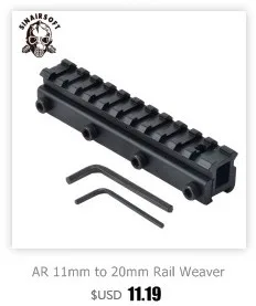 SINAIRSOFT 5th Gen SKS 5th Gen Hi-profile Integral See-thru Mount в комплекте с " кольцами MNT-640T5