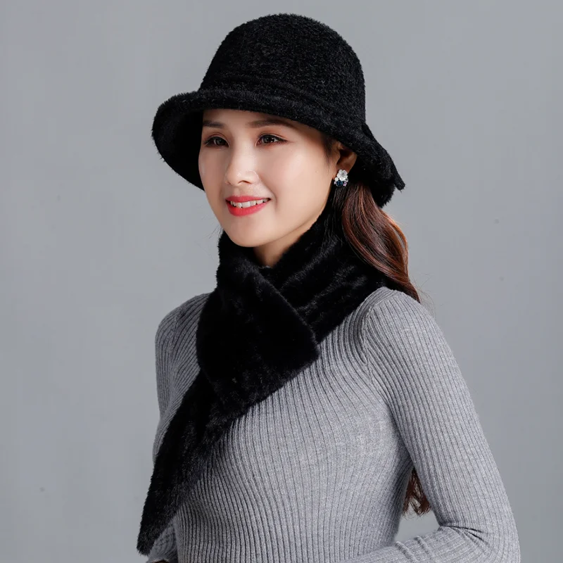 Женская зимняя шапка шарф 2019 Новая Винтажная шенилловая вязаная Панама