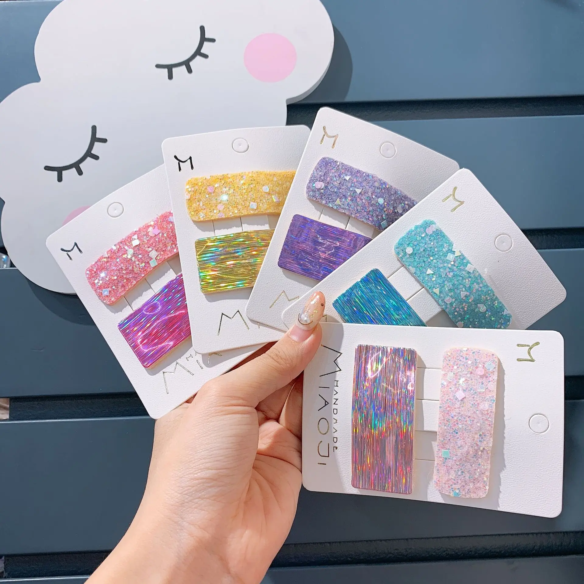 

Заколки для волос женские, разноцветные, геометрические, квадратные, треугольные, летние