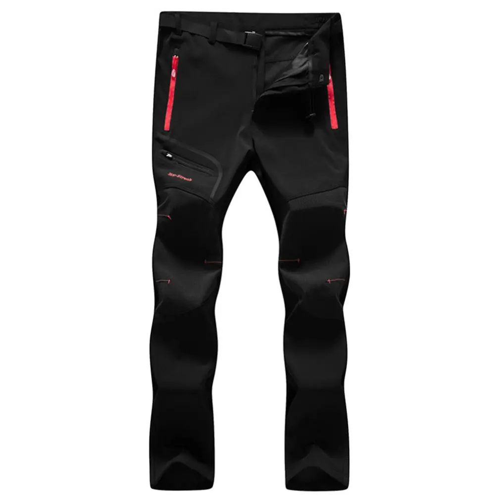 

Reflective Men's Winter Hiking Pants Men Warm Fleece Softshell Trousers Outdoor Sports Thick Trekking Skiing Waterproof Pants