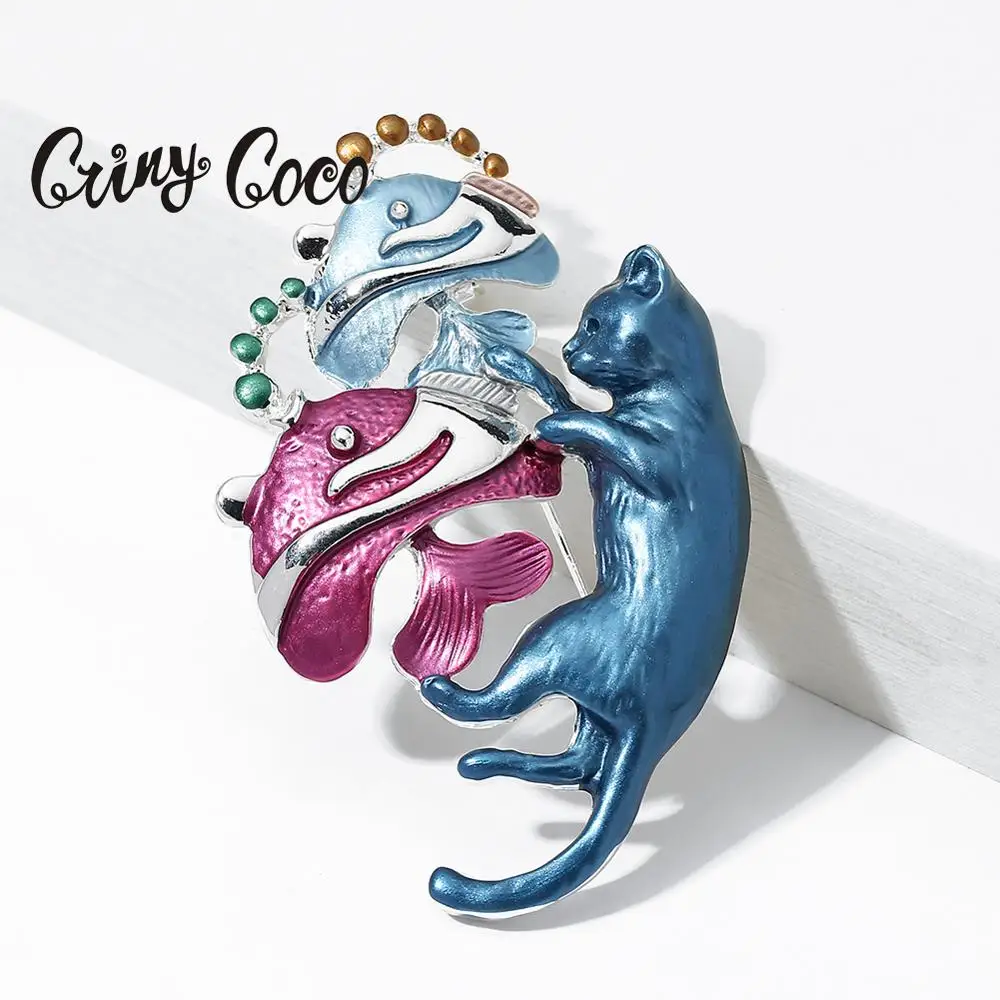 Женская Брошь в виде кошки Cring Coco брошь с рыбой булавкой аксессуары для одежды