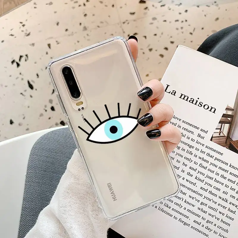 

Evil eye Phone Case Transparent for Samsung A71 S9 10 20 HUAWEI p30 40 honor 10i 8x xiaomi note 8 Pro 10t 11