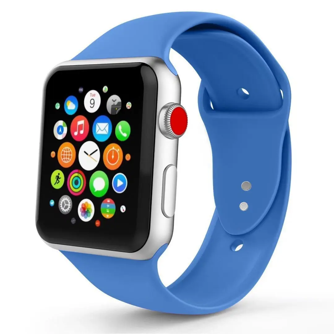 Oulucci Одноцветный ремешок для apple watch 38 мм/40 мм/42 мм/44 мм спортивный ремешок силиконовый ремешок аксессуары для apple watch 5/4/3/2/1