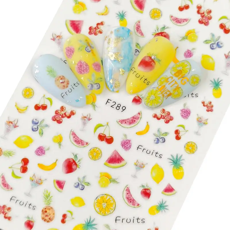

1 Sheet Ultra Thin Adhesive Nails Decal Flower Leaf Image 3D Nail Art Decorations Sticker Decals