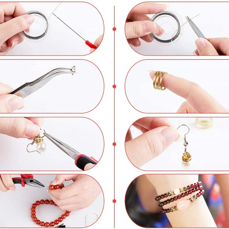 

Jewelry Making Tools with Jewelry Making Supplies Kit Jewelry Wires and Jewelry Findings for Jewelry Repair and Beading
