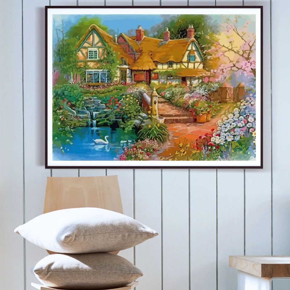 AZQSD картина маслом по номерам на холсте Пейзаж DIY Unframe ручная роспись подарок