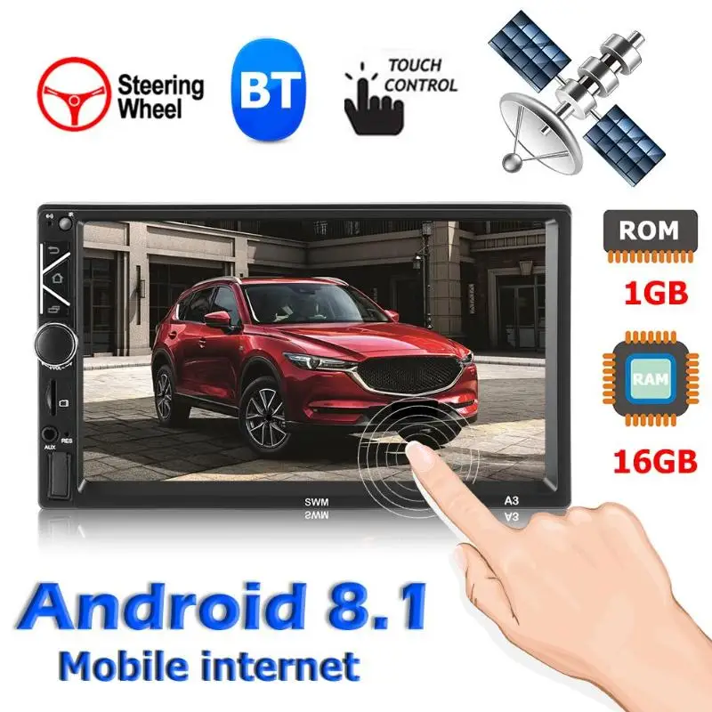 Автомобильный мультимедийный плеер 2 Din 7 дюймов сенсорный экран Android 8 1 стерео