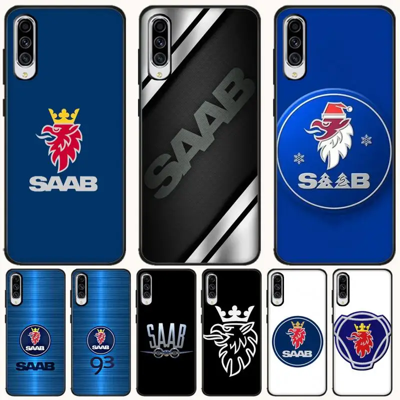 

Saabs Luxury Brand Car Phone Case Black TPU Soft For Samsung Galaxy A10 A20 A21 A30S A40 A50 A51 A70 A71 Note 8 9 10 Cases Cover