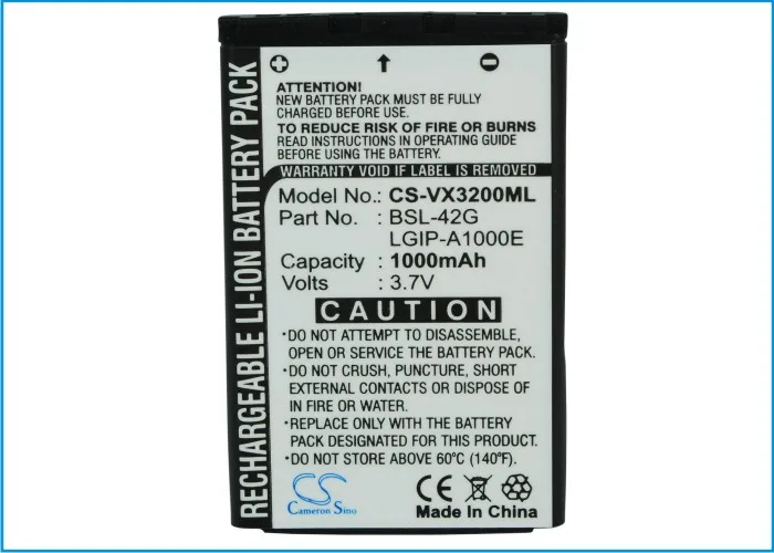 CS 1000 мАч/3.70Wh батарея для LG AX245 AX-245 AX355 ax4270 ax4750 AX-4750 AX490 AX5000 CE500 325 LG125 LG350