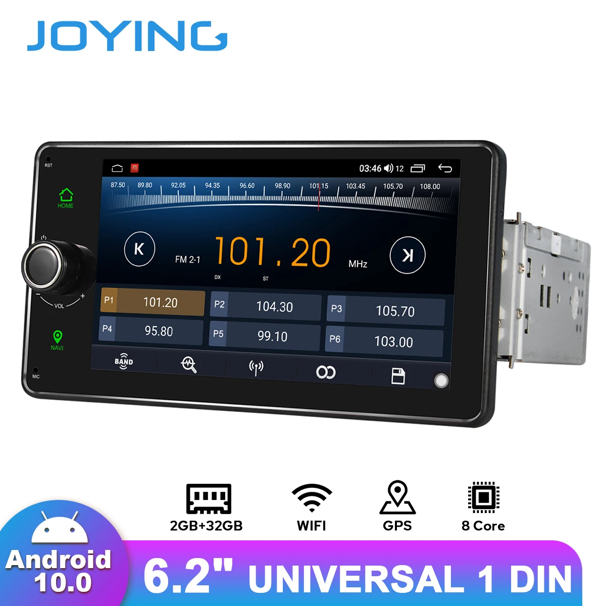 JOYING Android 10 0 7 дюймов 1 Din головное устройство автомобильное радио универсальное