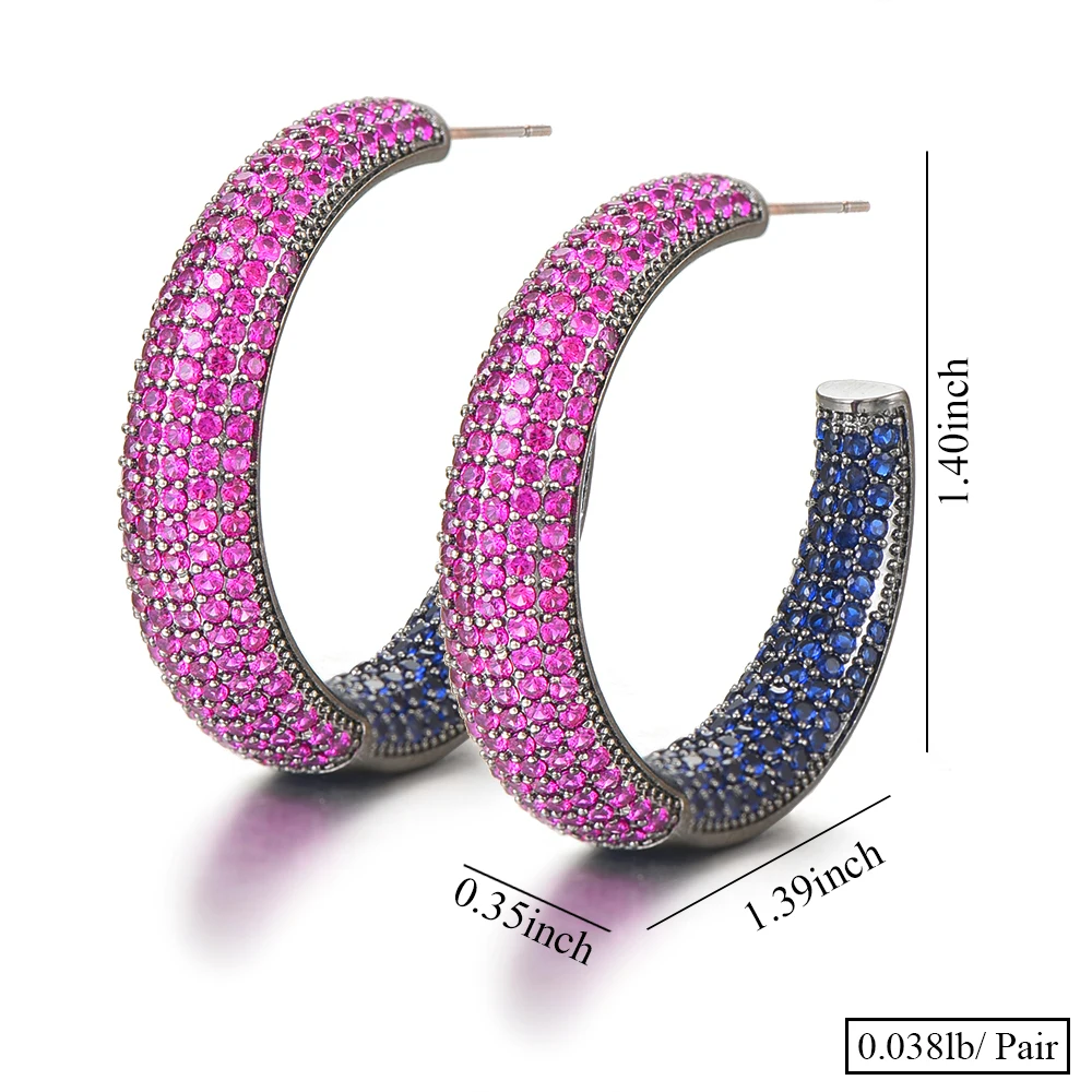 

missvikki Luxury Trendy DUBAI Style Hoop Earrings for Noble Women Bridal Wedding Party Show boucle d'oreille femme High Quality