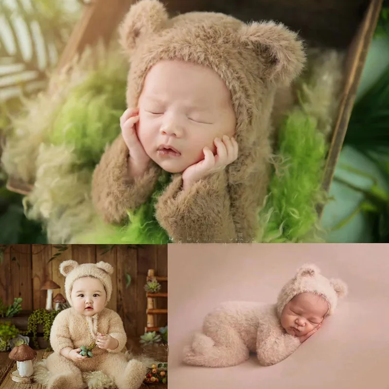 Fotograf&iacute;a de reci&eacute;n nacido accesorios trajes de ni&ntilde;o ni&ntilde;a mameluco beb&eacute; Body de oso reci&eacute;n nacido traje de beb&eacute;, apoyos de la foto de la sesi&oacute;n de fotos secreto-0