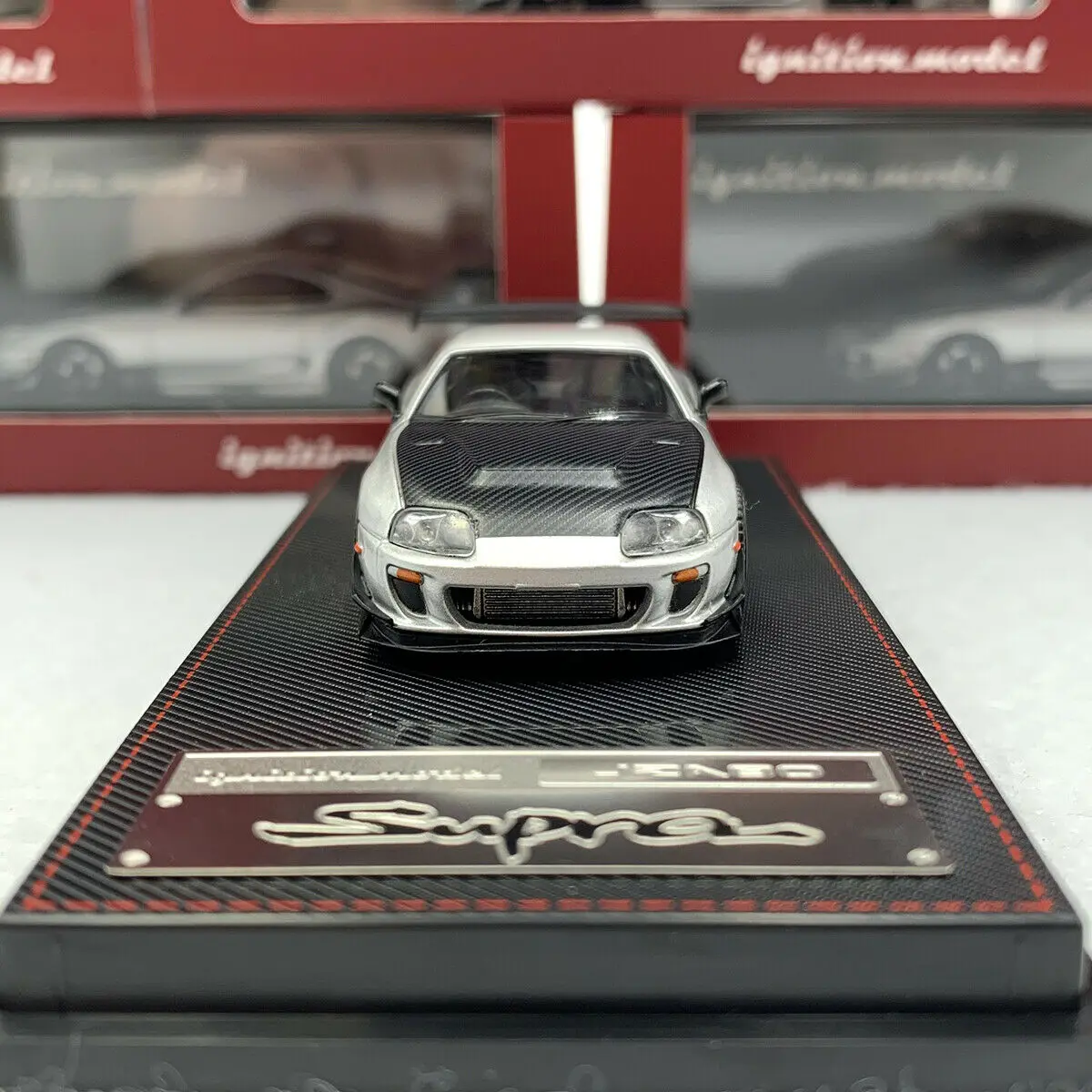 

IG 1/64 Diecast Model Car Toyot Supra JZA80 RZ Silver Metallic Collection New Car Model 1:64