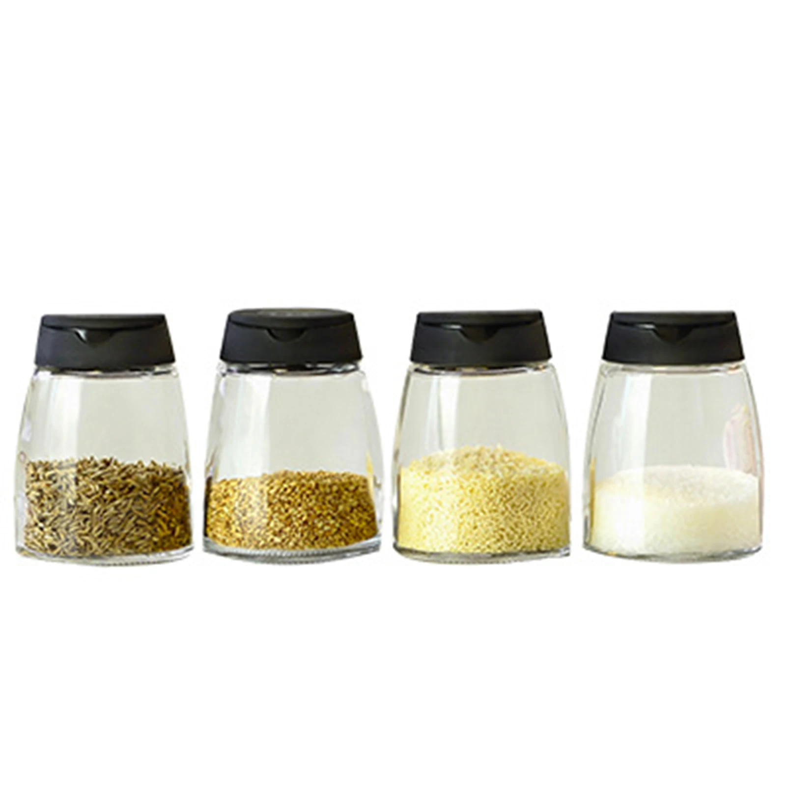 

4pcs Double Pening Dust-Proof Visible Plastic Seasoning Jar Spice Storage Bottle for Kitchen Utensils HVR88