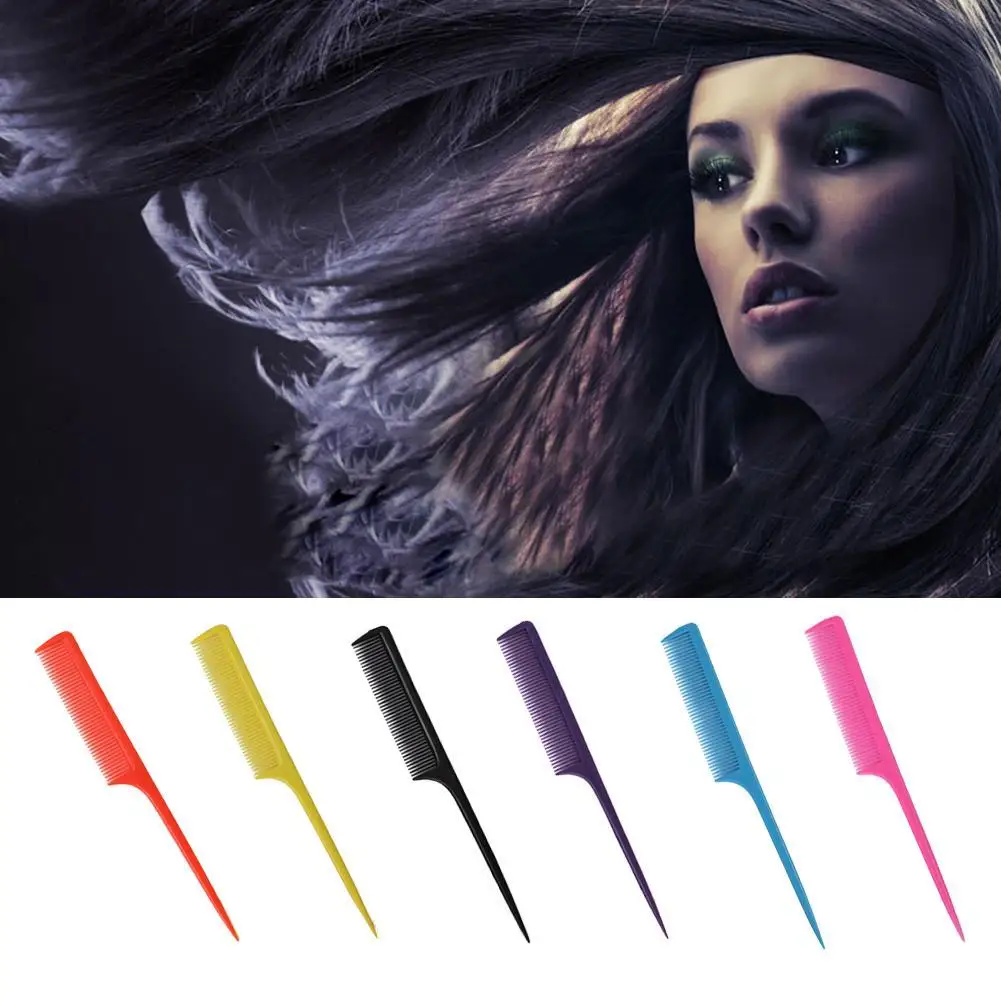

2021 Plastic Hair Pointed Tail Comb Nicety Type Clip Treatment Keratin Hairdresser the Salon Styling Polychromatic Tools De B6X2