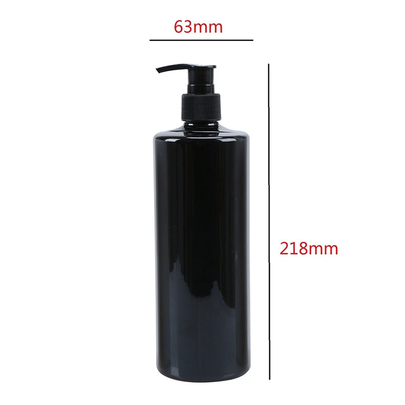 

4pcs 500ml Simple Soap Bottle Bathroom Shower Gel Refillable Bottles Black Flat Shoulder Pressing Lotion Bottle