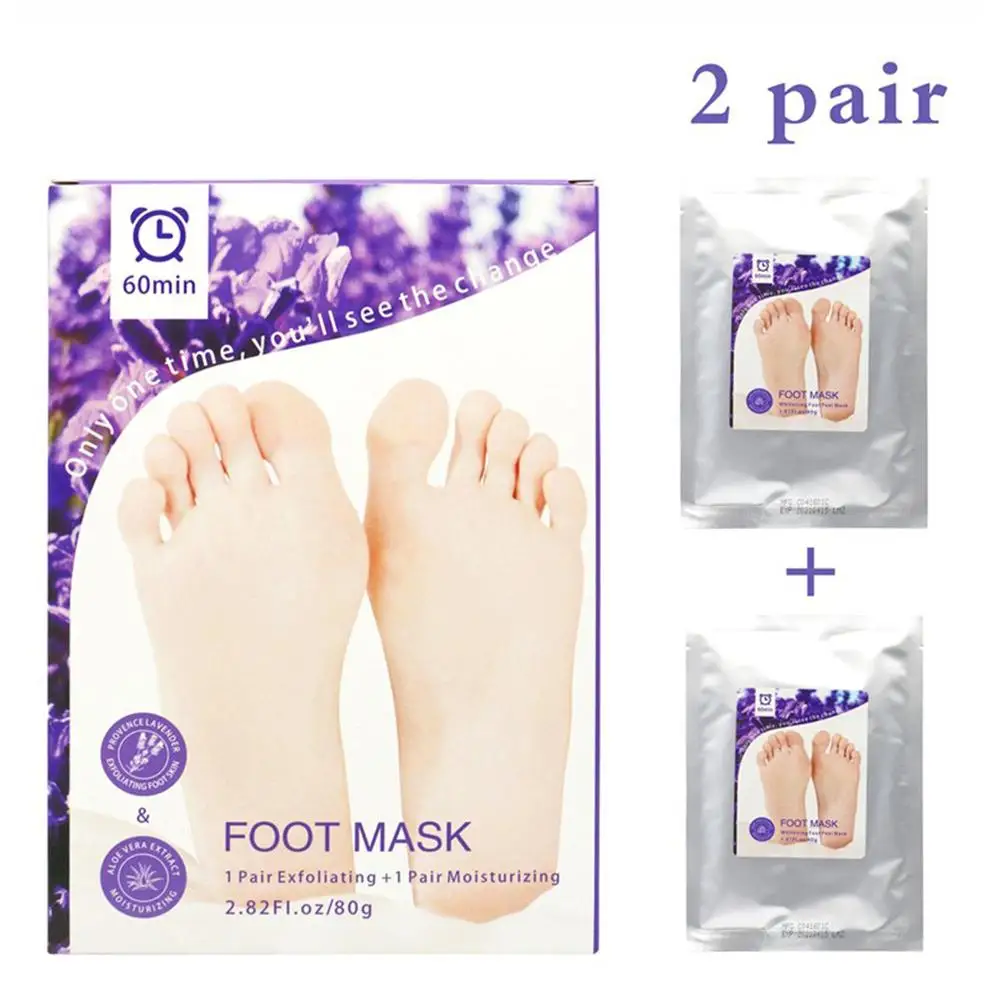 2 шт./пакет Лавандовая отшелушивающая маска для ног уход крем носки педикюра Sosu
